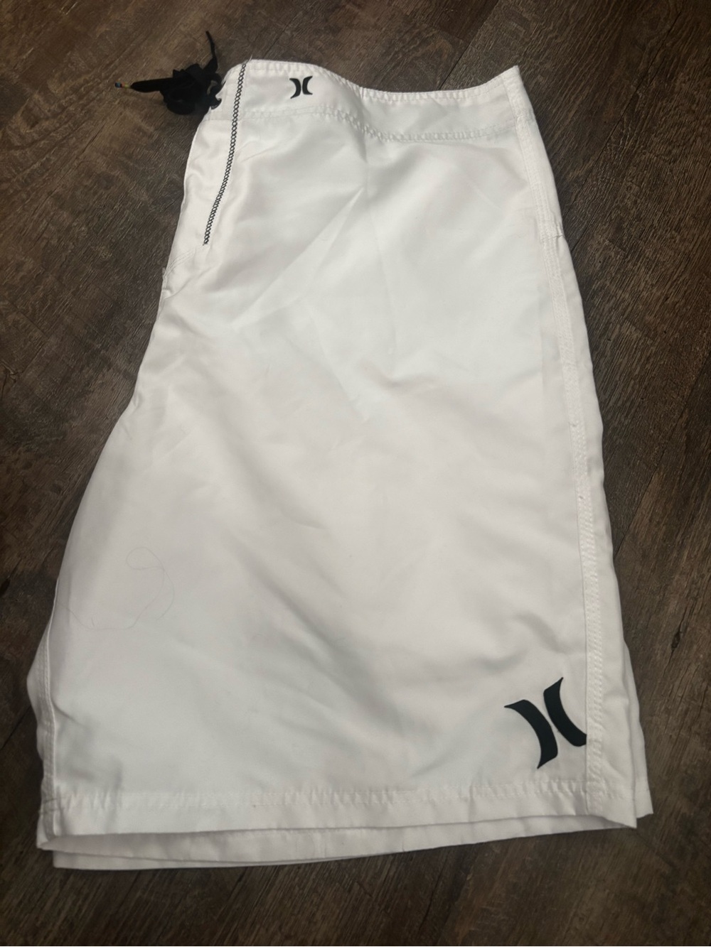 Hurley White Men's Board Shorts with Black Logo